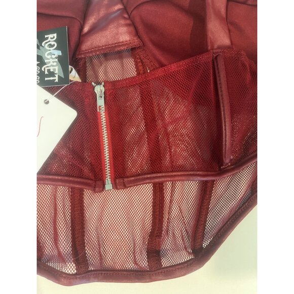 Red Satin & Mesh Underwire Bralette - Picture 5 of 5